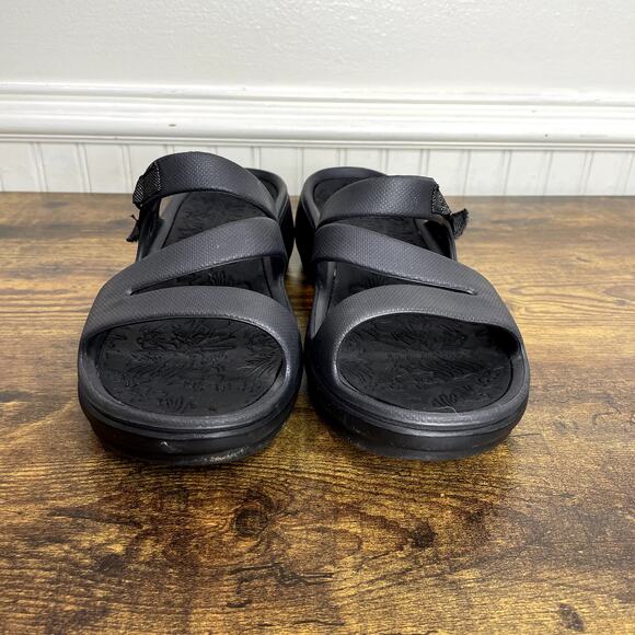 Skechers Size 11 Sandals Arch Fit Foamies Ascend Sweet Pea Slip On Adjustable - Picture 15 of 15